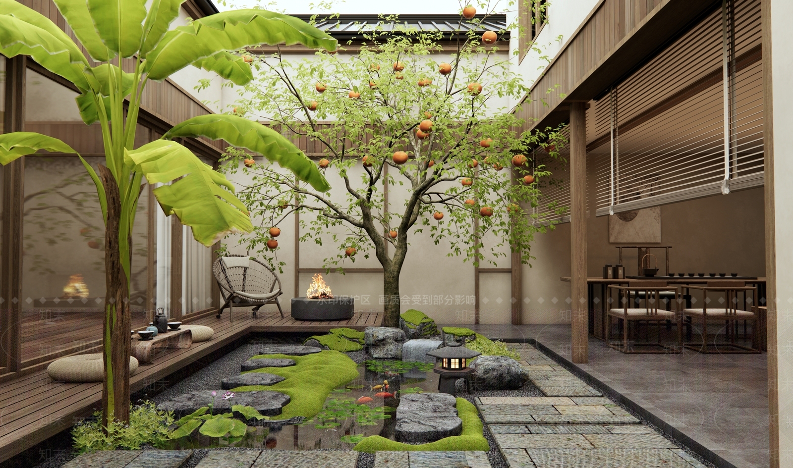 新中式日式庭院3D模型下载【ID:1195099413】