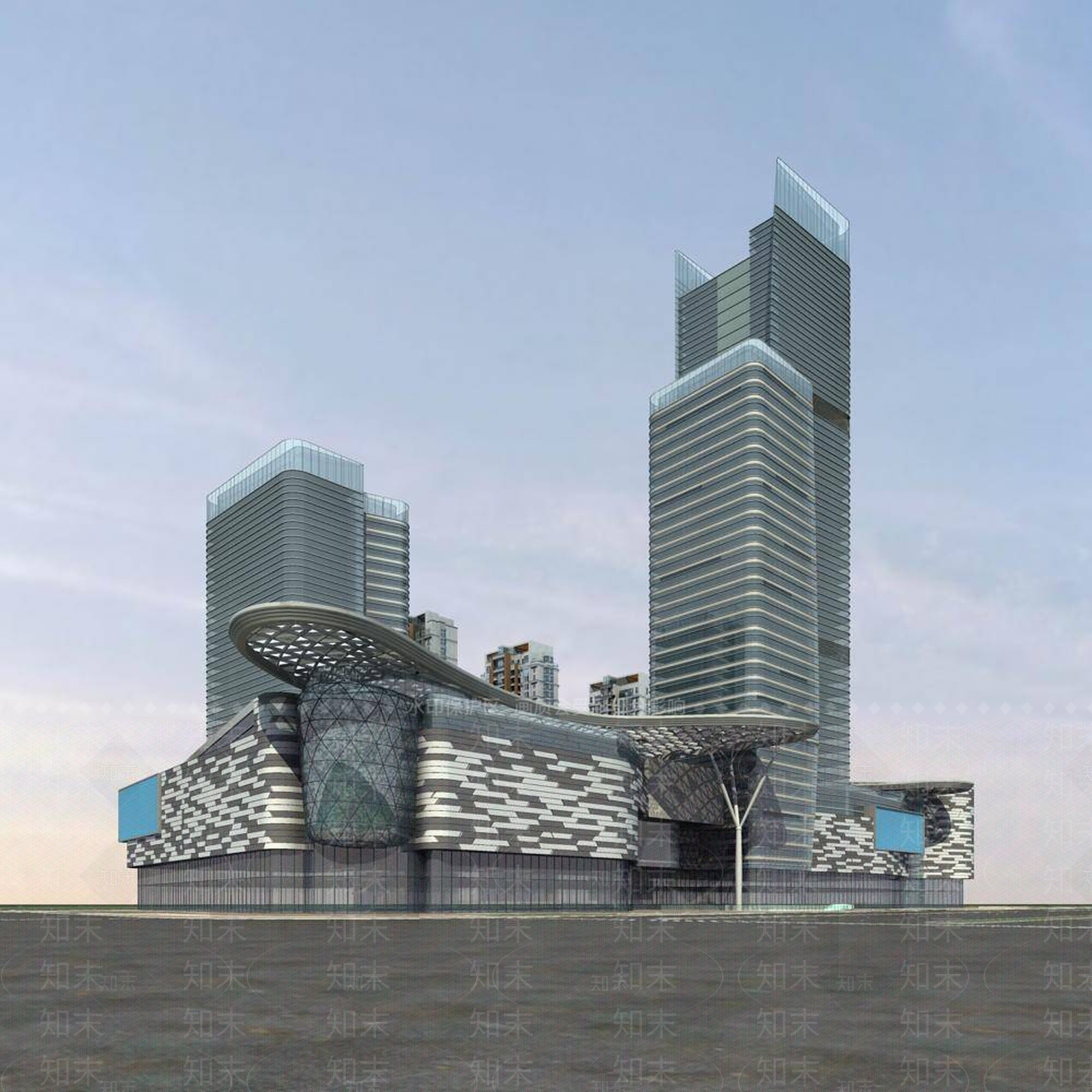 现代商场外观3D模型下载【ID:1195099302】