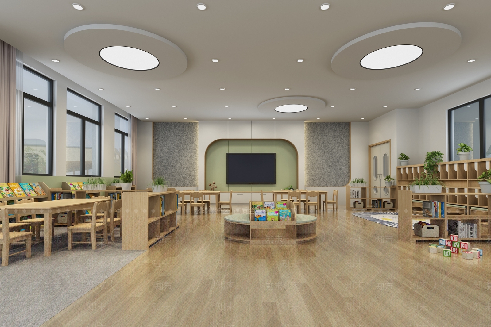 现代幼儿园3D模型下载【ID:1195099750】