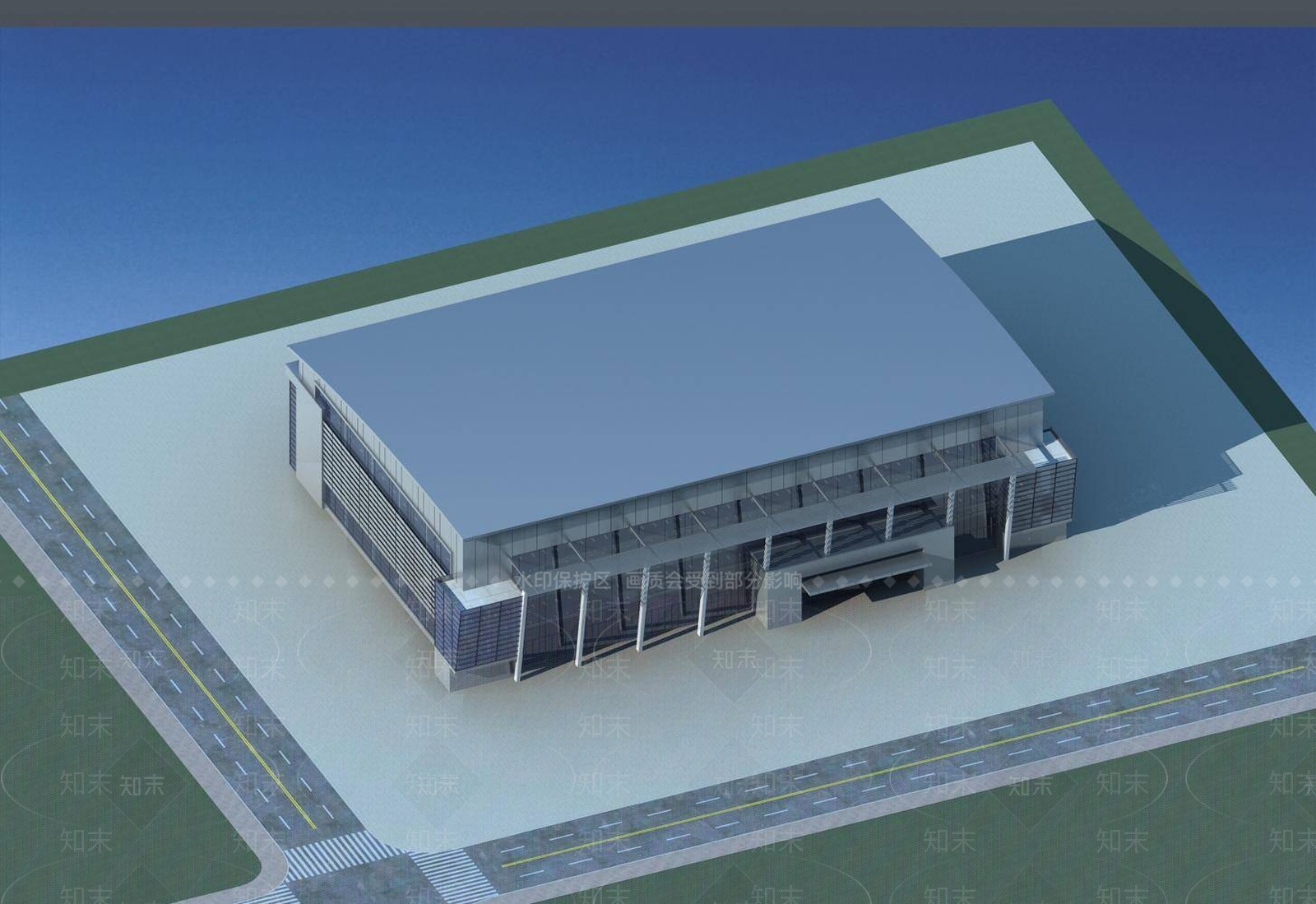 现代体育馆外观3D模型下载【ID:1195099874】