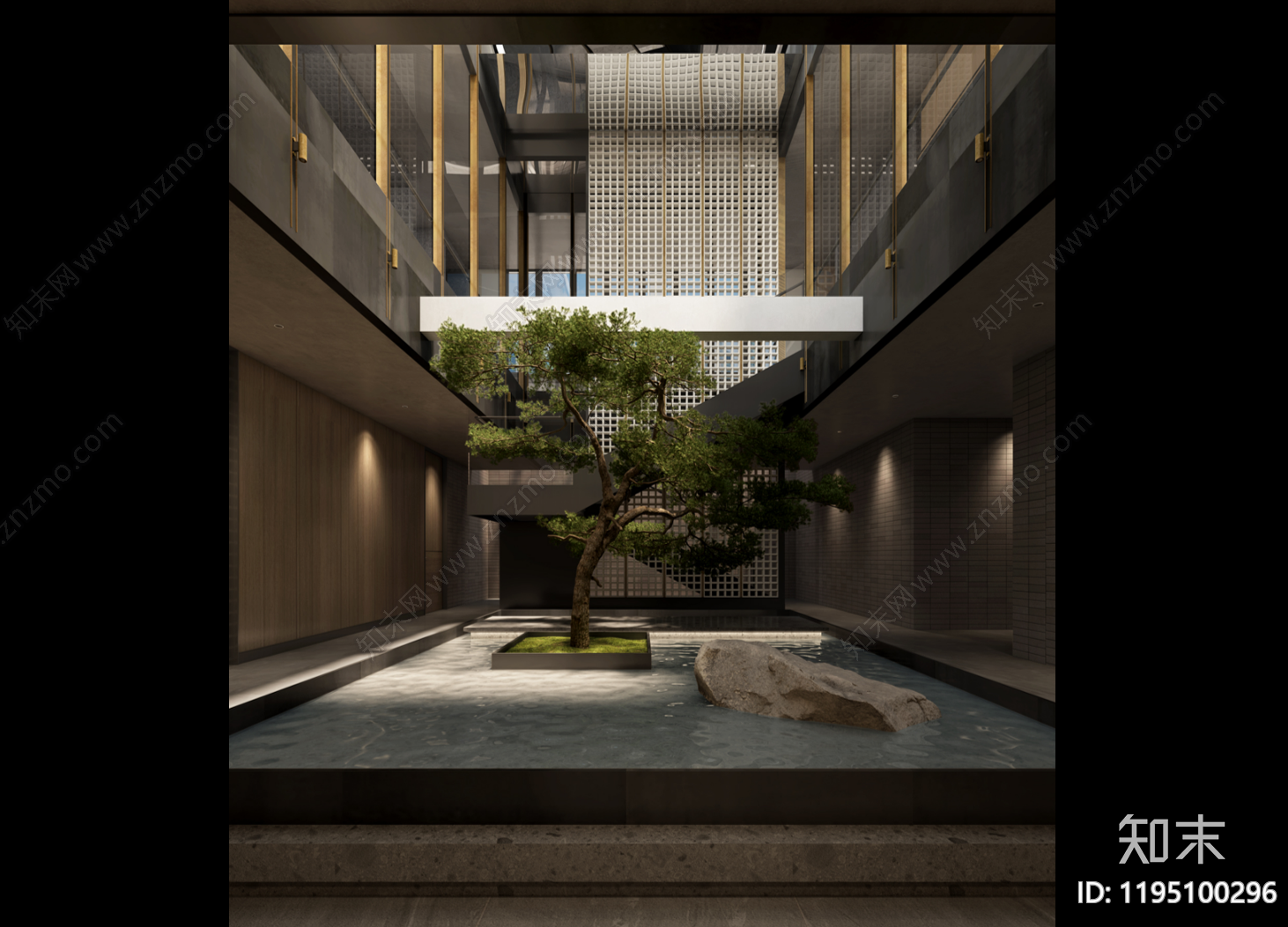 轻奢复古中餐厅施工图下载【ID:1195100296】