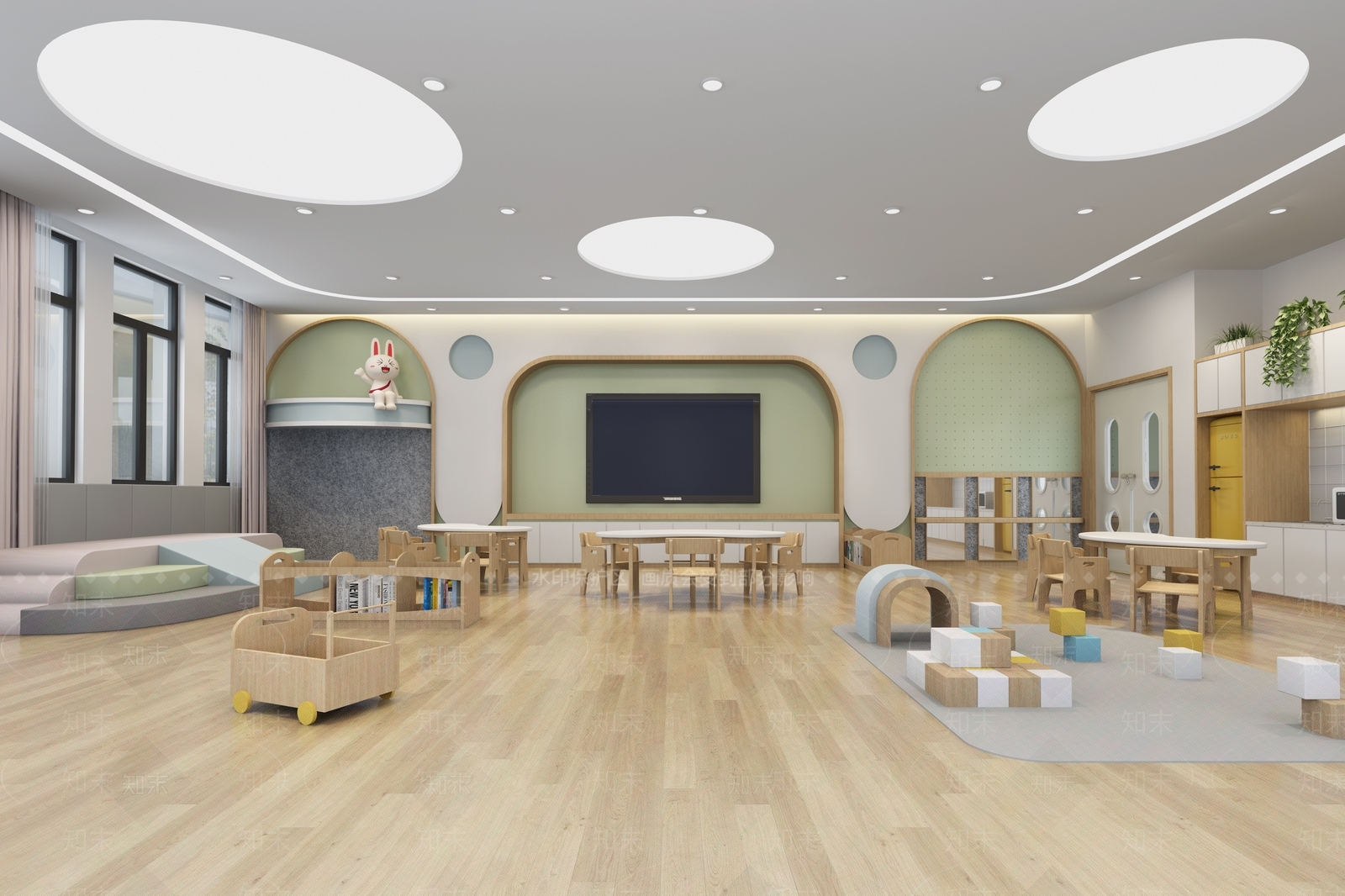 现代幼儿园3D模型下载【ID:1195100268】