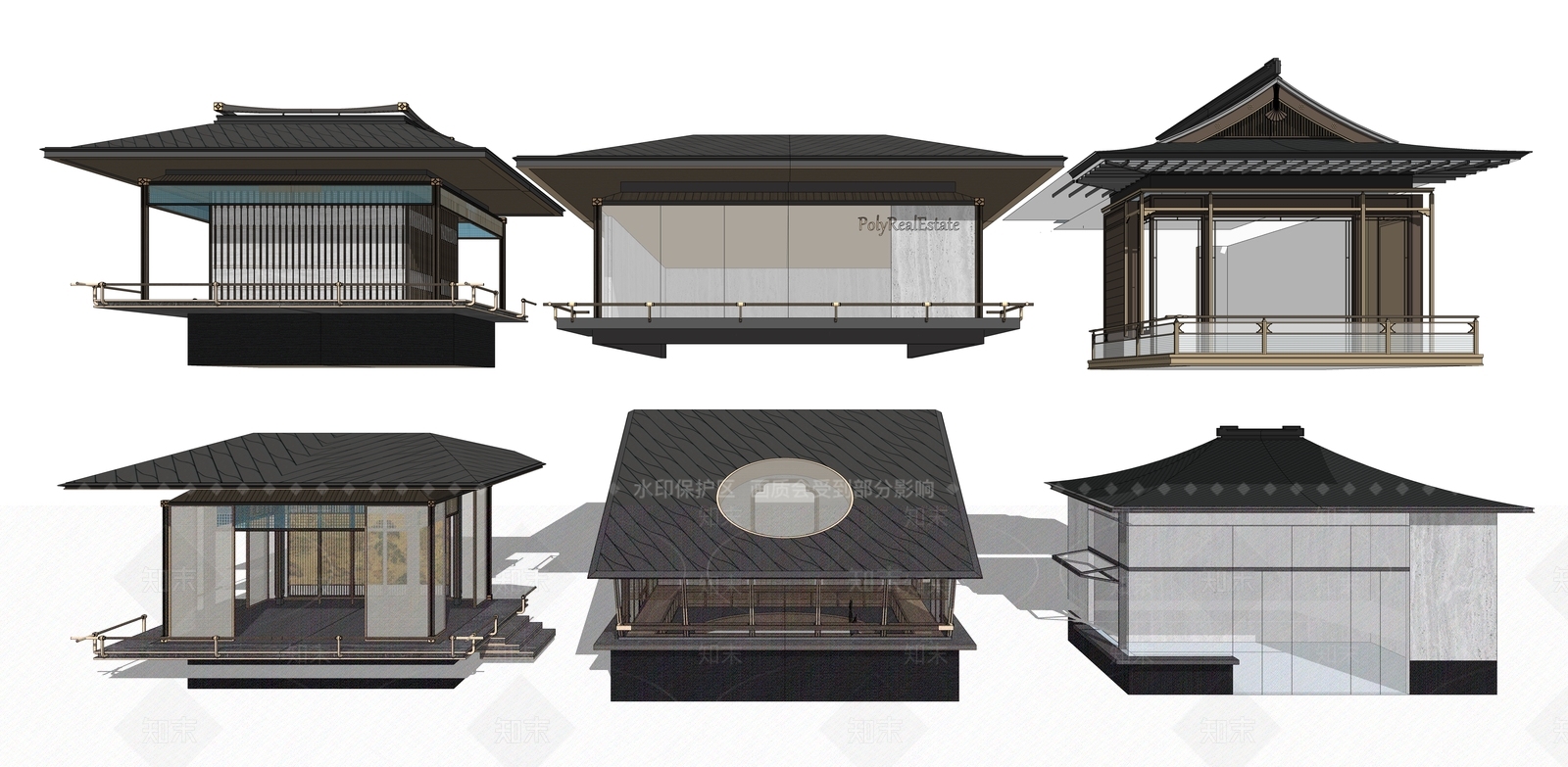现代亭子SU模型下载【ID:1195101408】