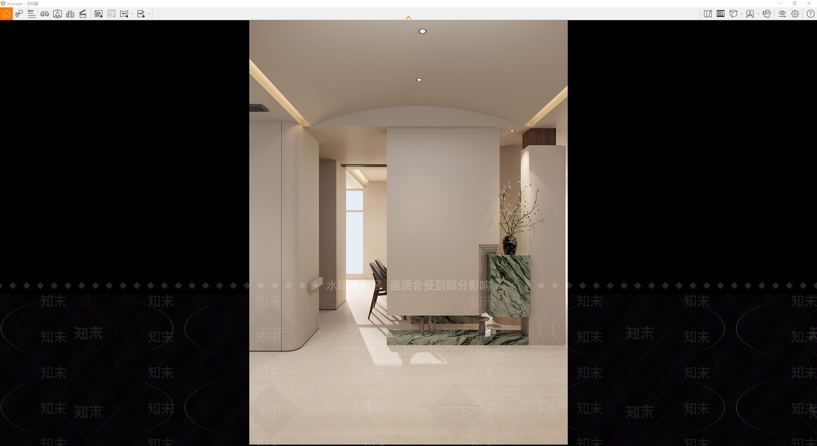 奶油简约玄关SU模型下载【ID:1195103604】