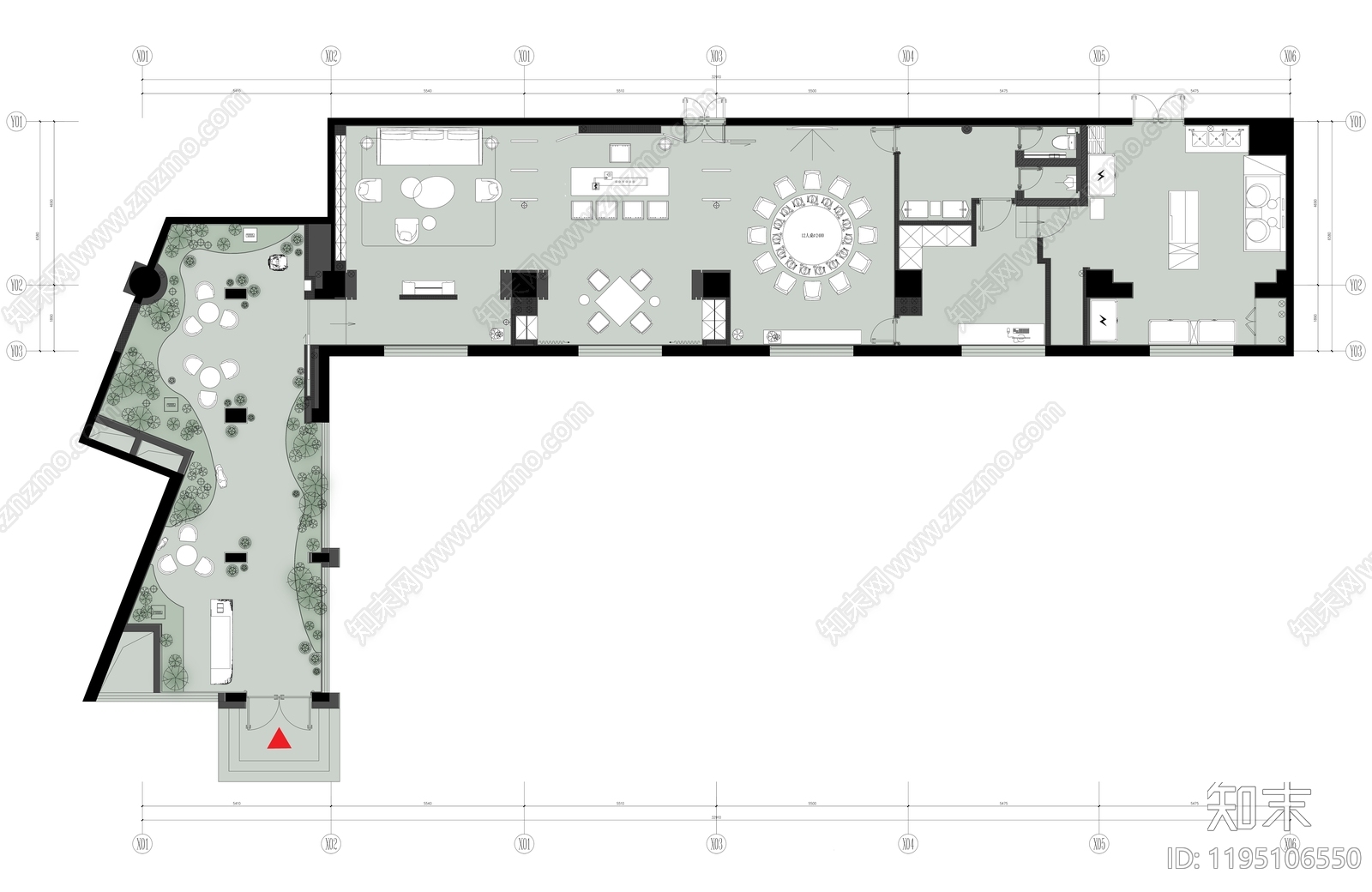 轻奢意式其他商业空间cad施工图下载【ID:1195106550】