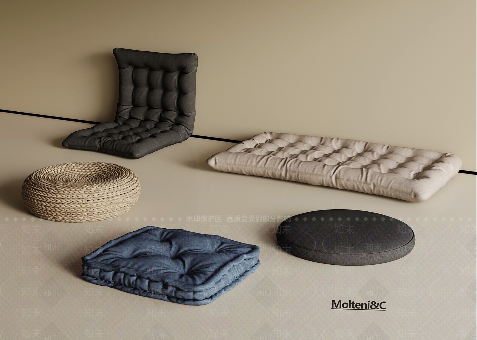 北欧坐垫SU模型下载【ID:1195106773】