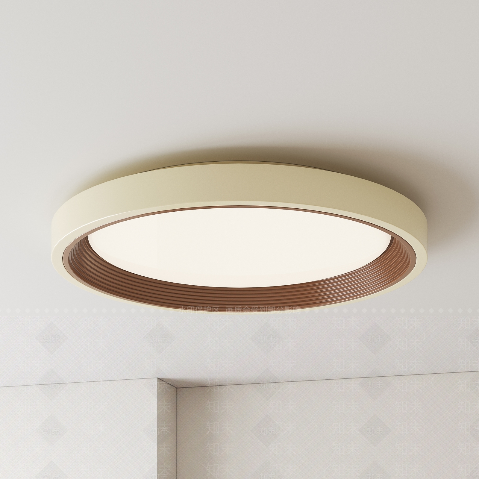 现代奶油吸顶灯3D模型下载【ID:1195107720】