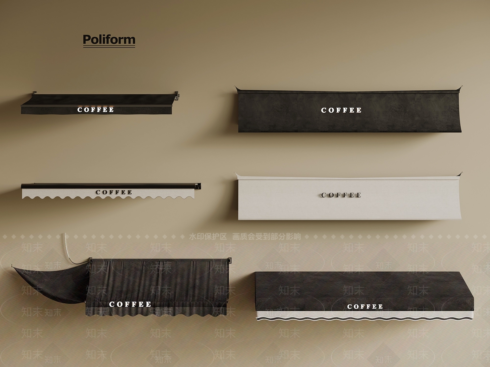 现代遮阳棚3D模型下载【ID:1195108361】