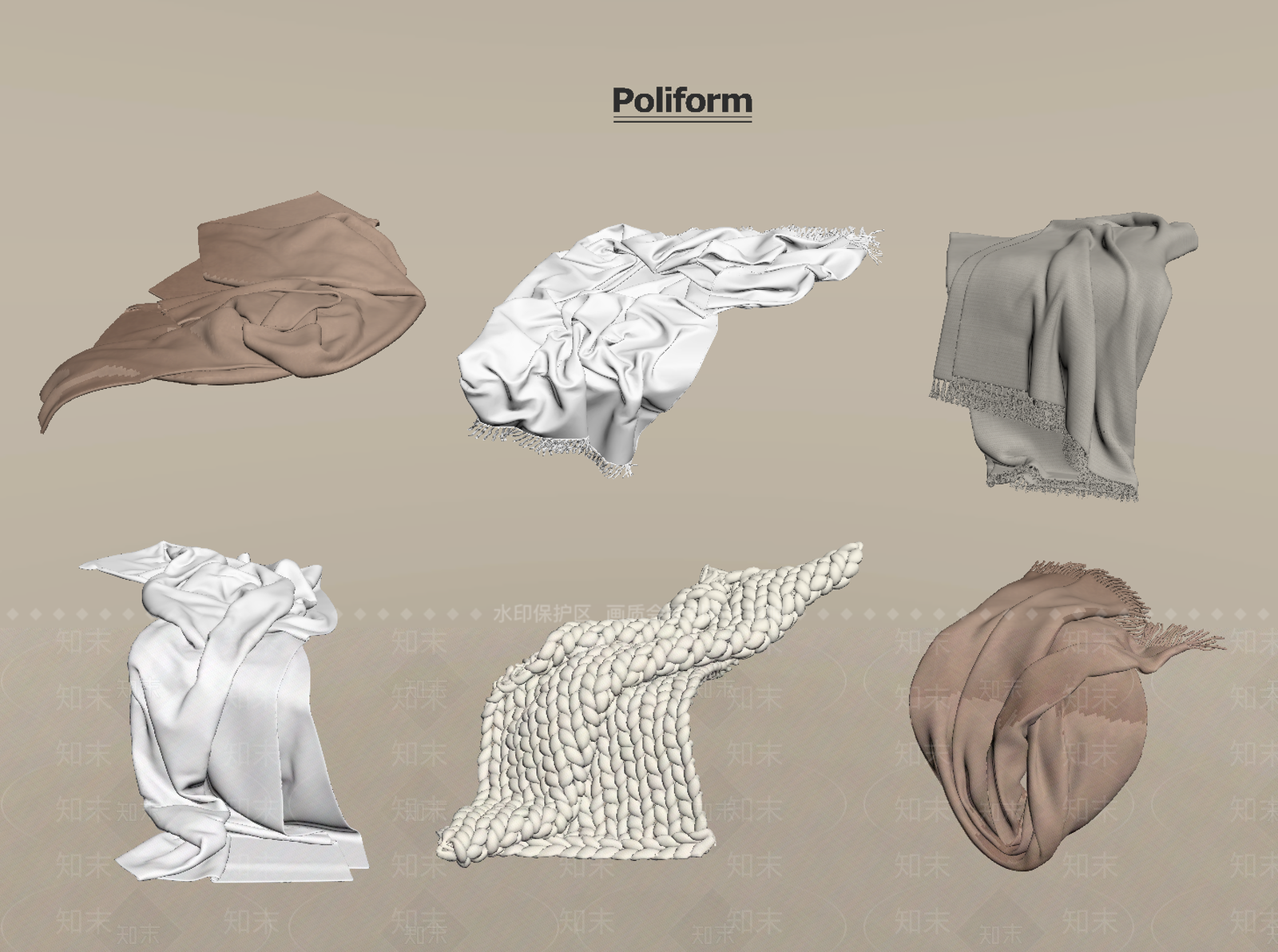 现代床品SU模型下载【ID:1195109529】