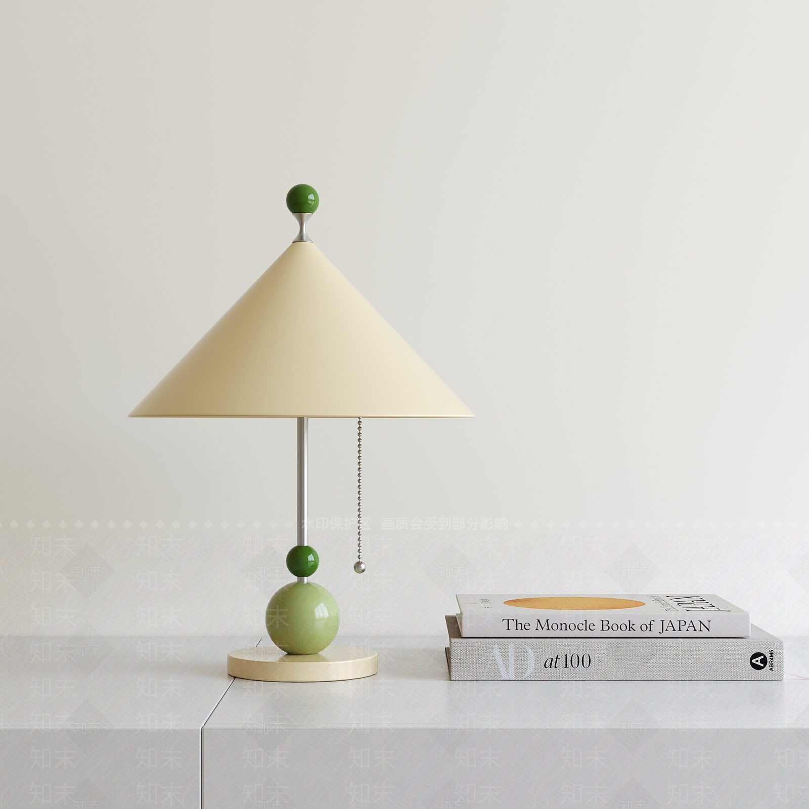 现代奶油台灯SU模型下载【ID:1195110195】