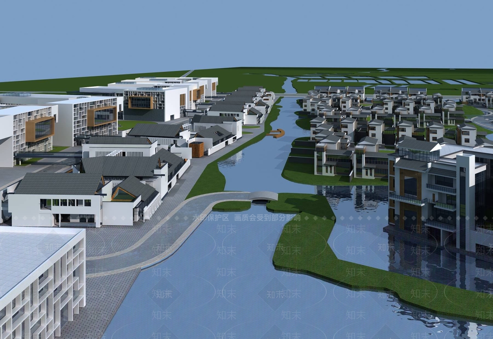 新中式别墅外观3D模型下载【ID:1195111016】