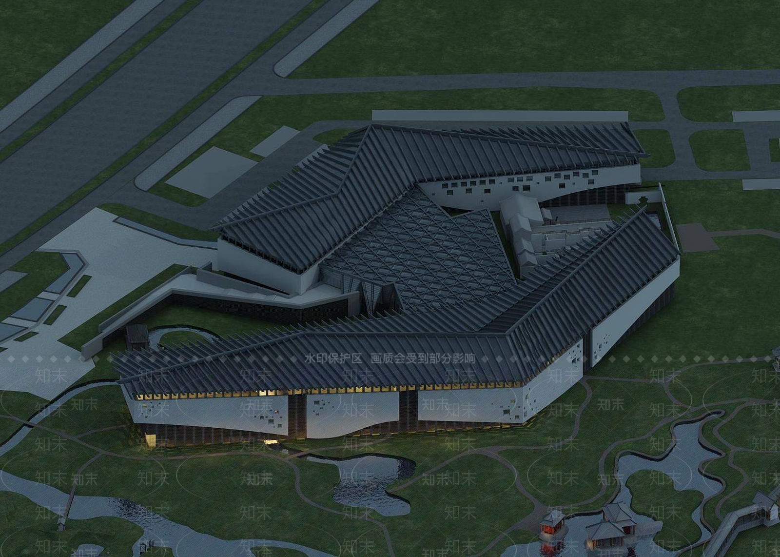 现代酒店外观3D模型下载【ID:1195112277】