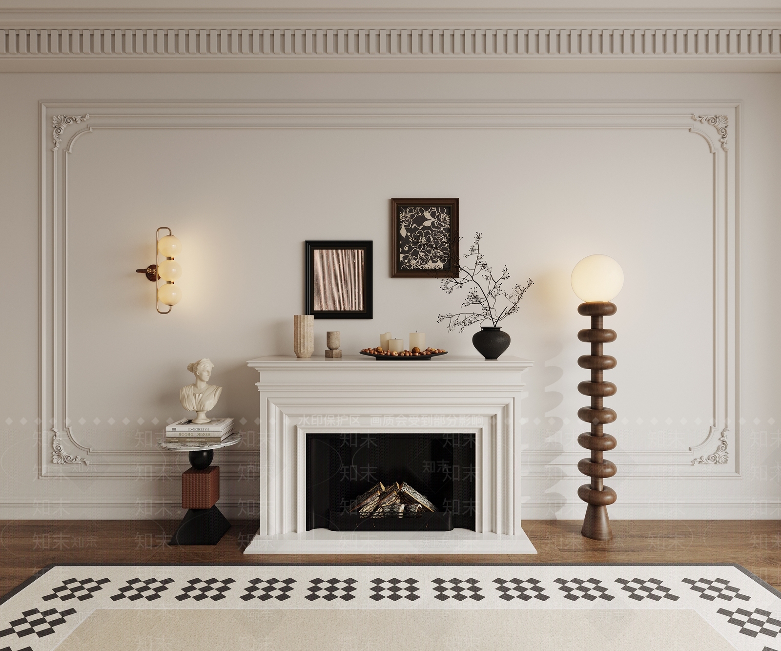 法式中古其他墙面3D模型下载【ID:1195112723】