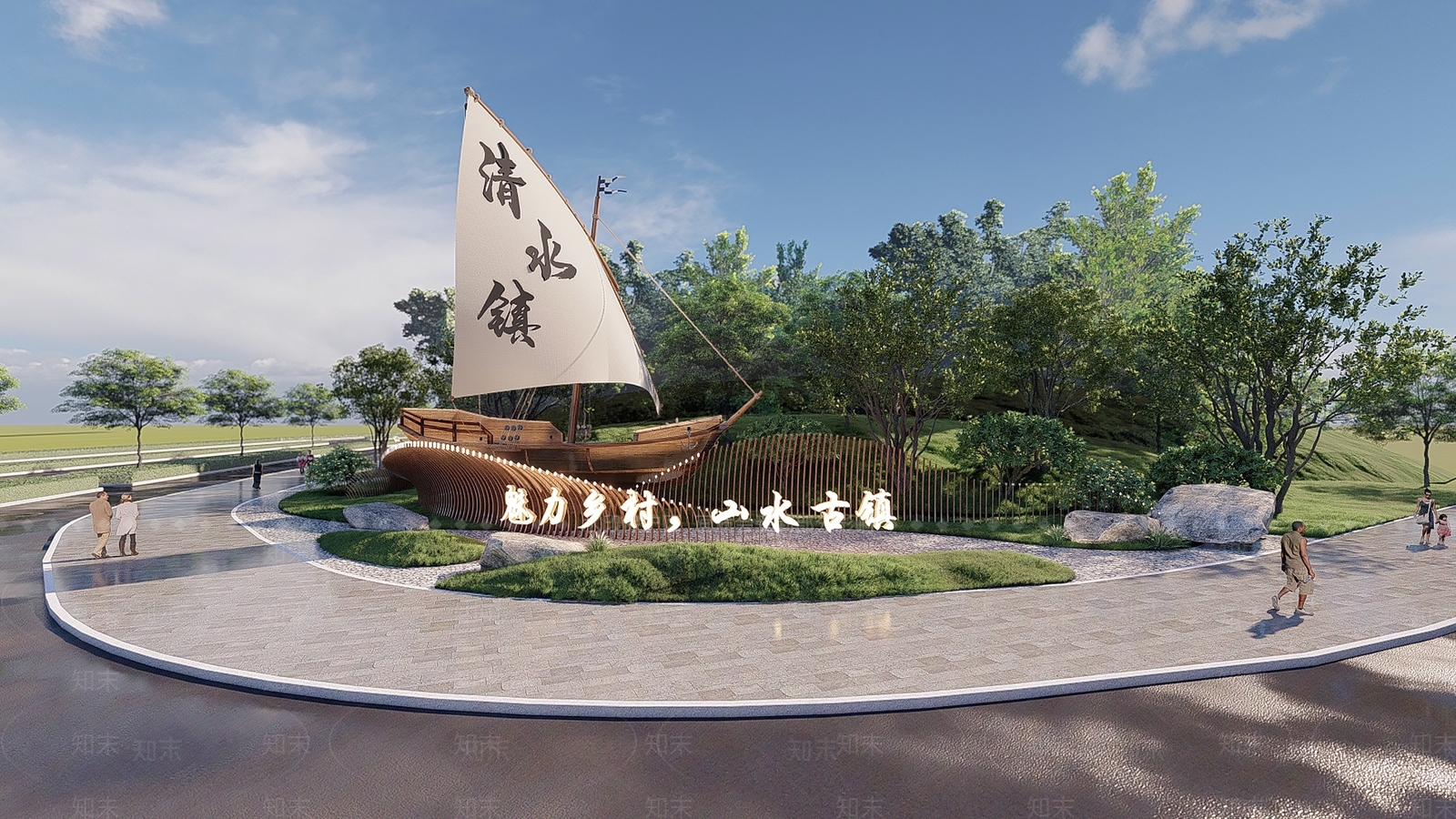 现代新中式其他景观小建筑SU模型下载【ID:1195113406】