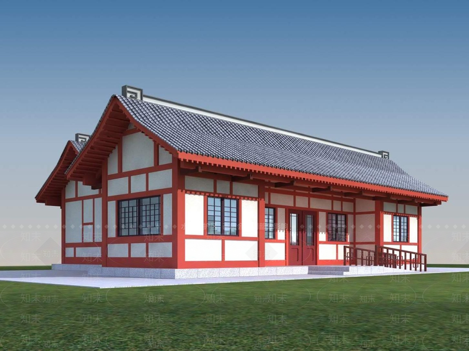 中式高层住宅3D模型下载【ID:1195113987】