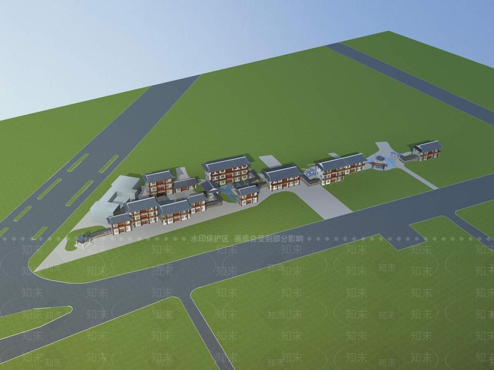 中式古建3D模型下载【ID:1195115796】