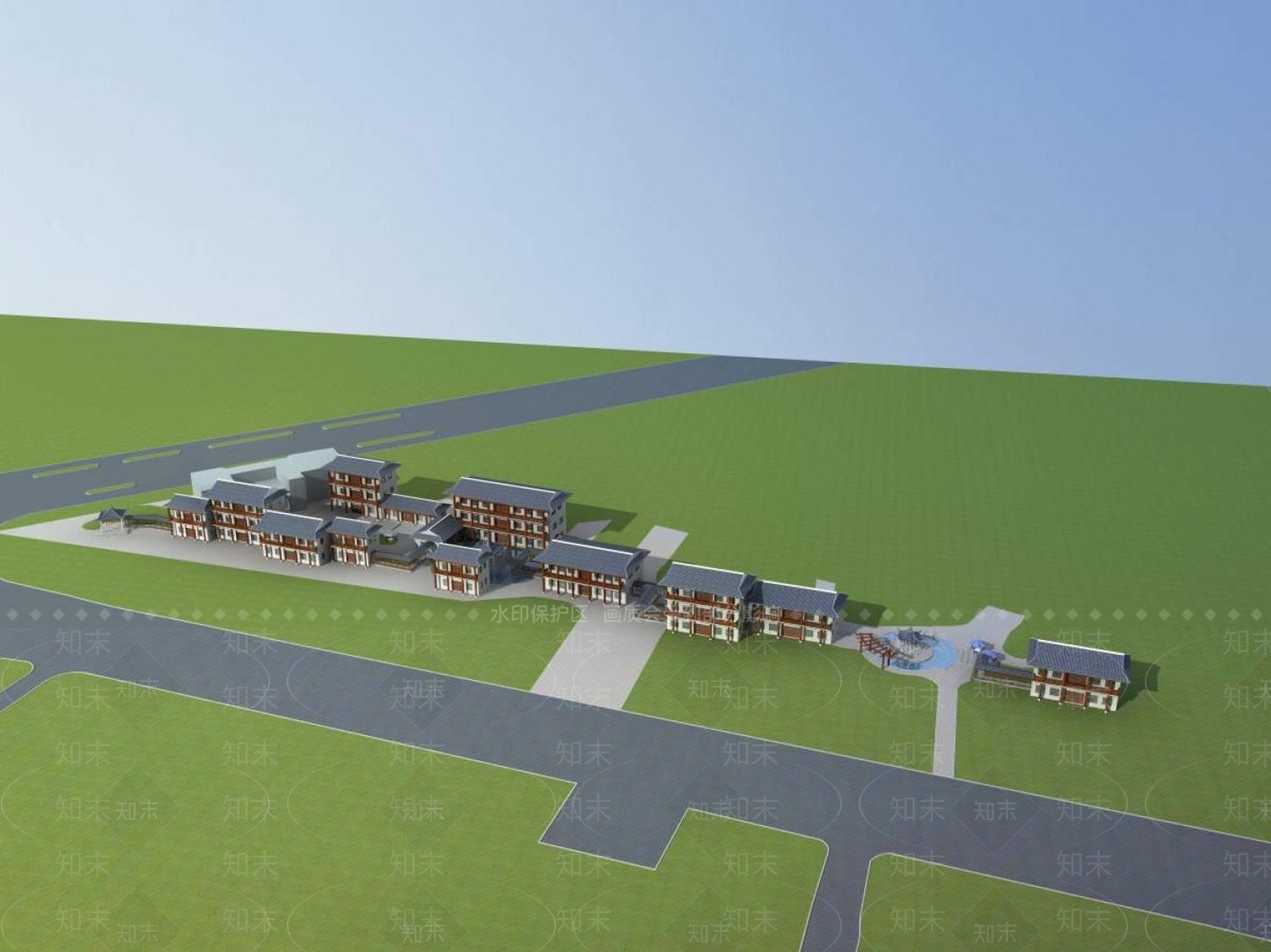 中式古建3D模型下载【ID:1195115796】