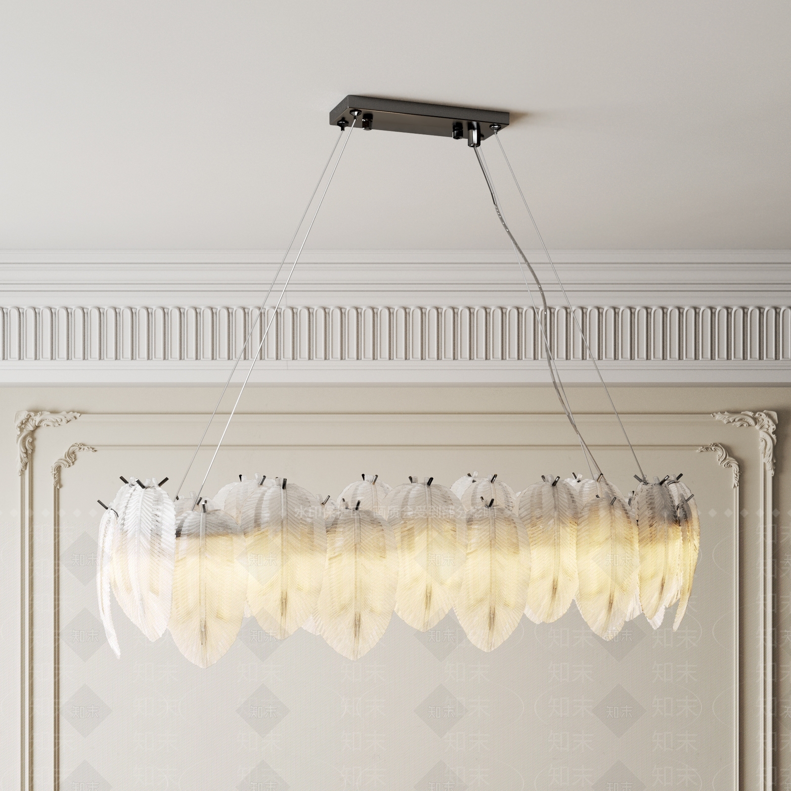 法式欧式餐厅吊灯3D模型下载【ID:1195120240】