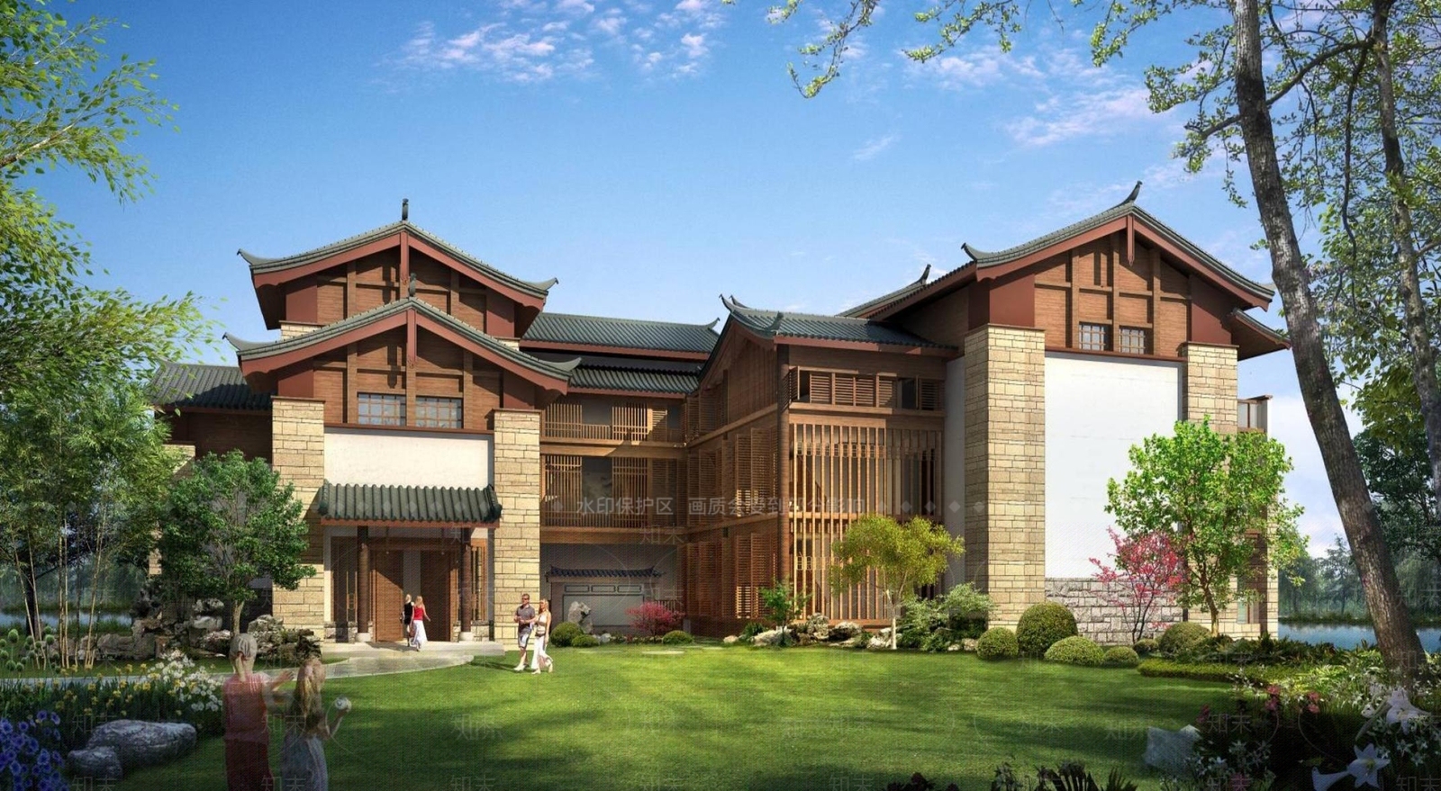 中式古建3D模型下载【ID:1195118646】