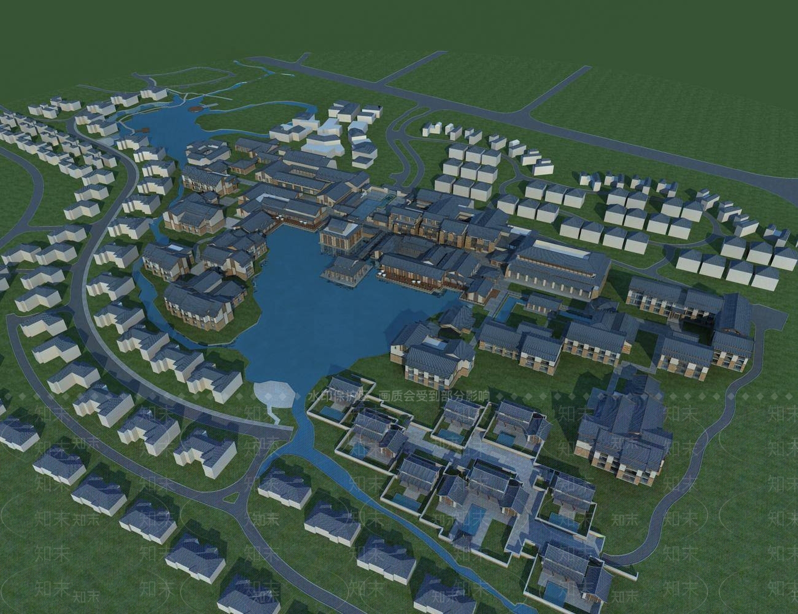 中式古建3D模型下载【ID:1195118646】