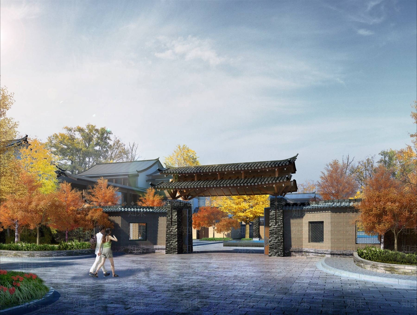 中式古建3D模型下载【ID:1195118646】