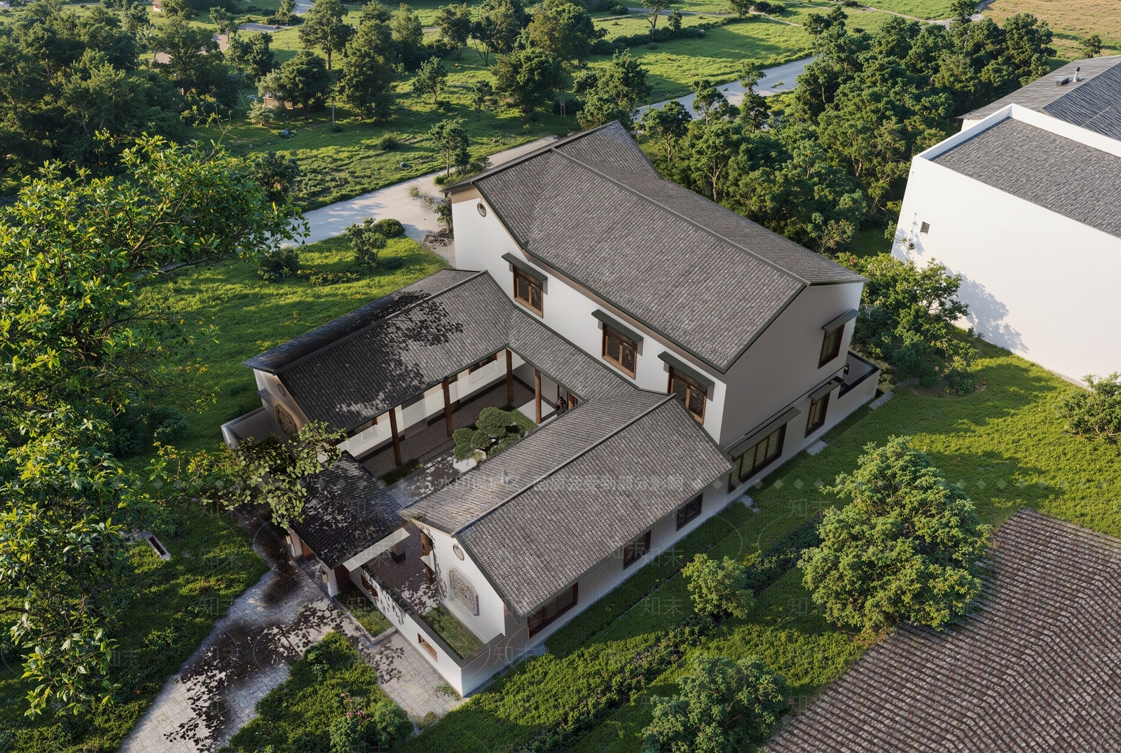 新中式中式四合院SU模型下载【ID:1195120074】