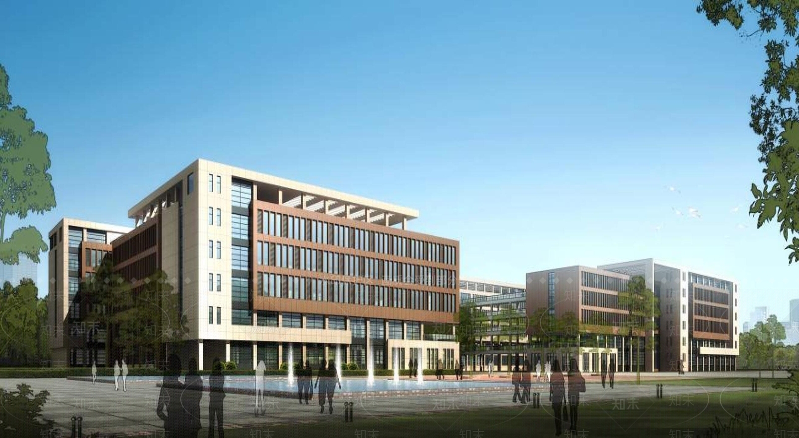 现代学校外观3D模型下载【ID:1195119877】