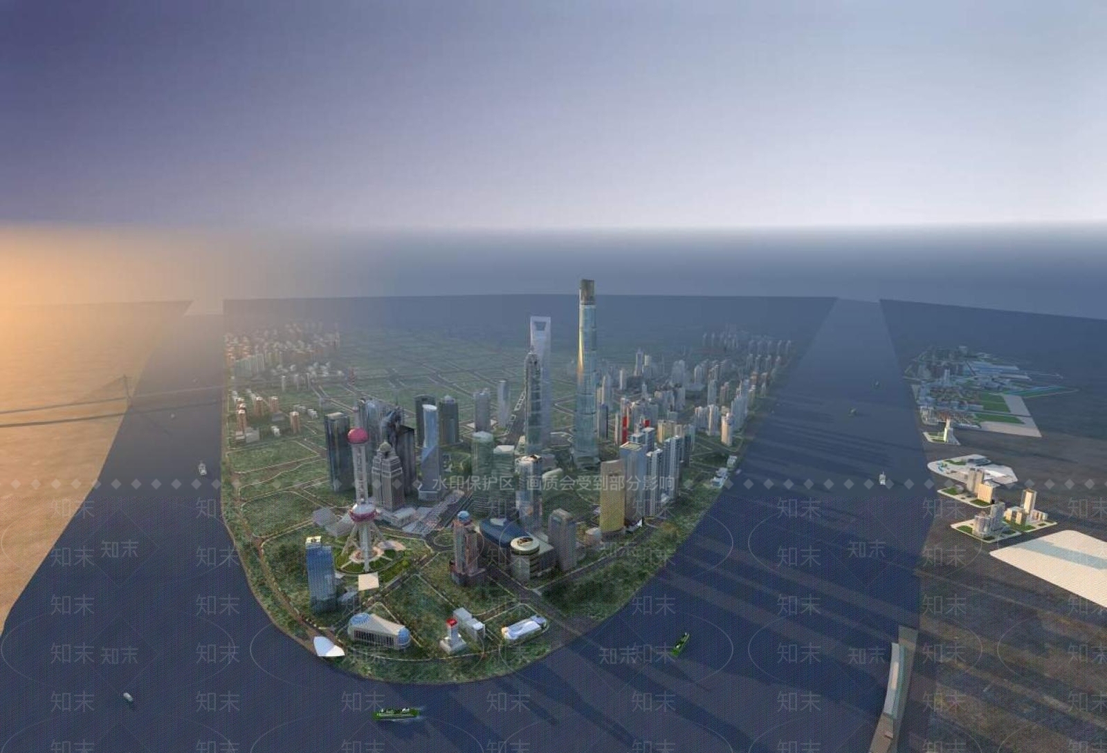 现代鸟瞰规划3D模型下载【ID:1195122302】