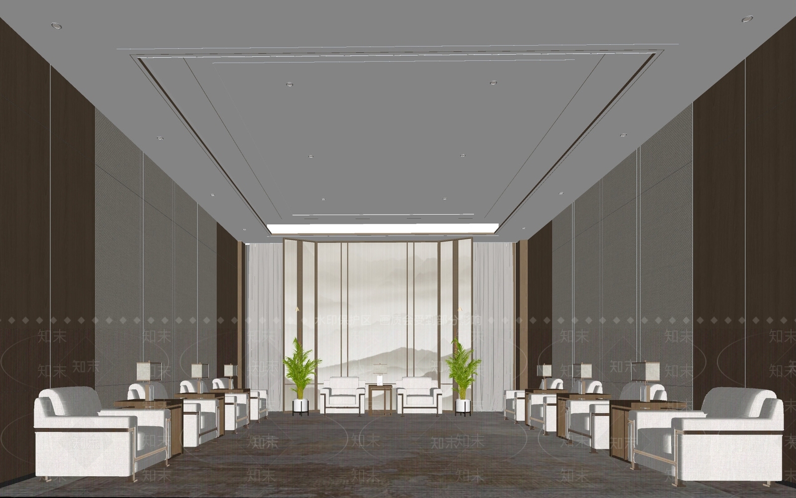 新中式现代其他办公区域SU模型下载【ID:1195122584】