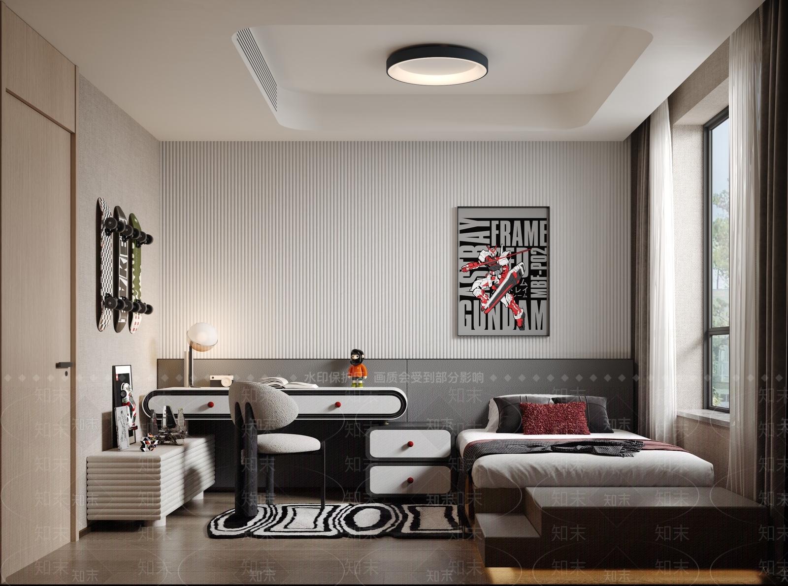 现代书房3D模型下载【ID:1215138295】