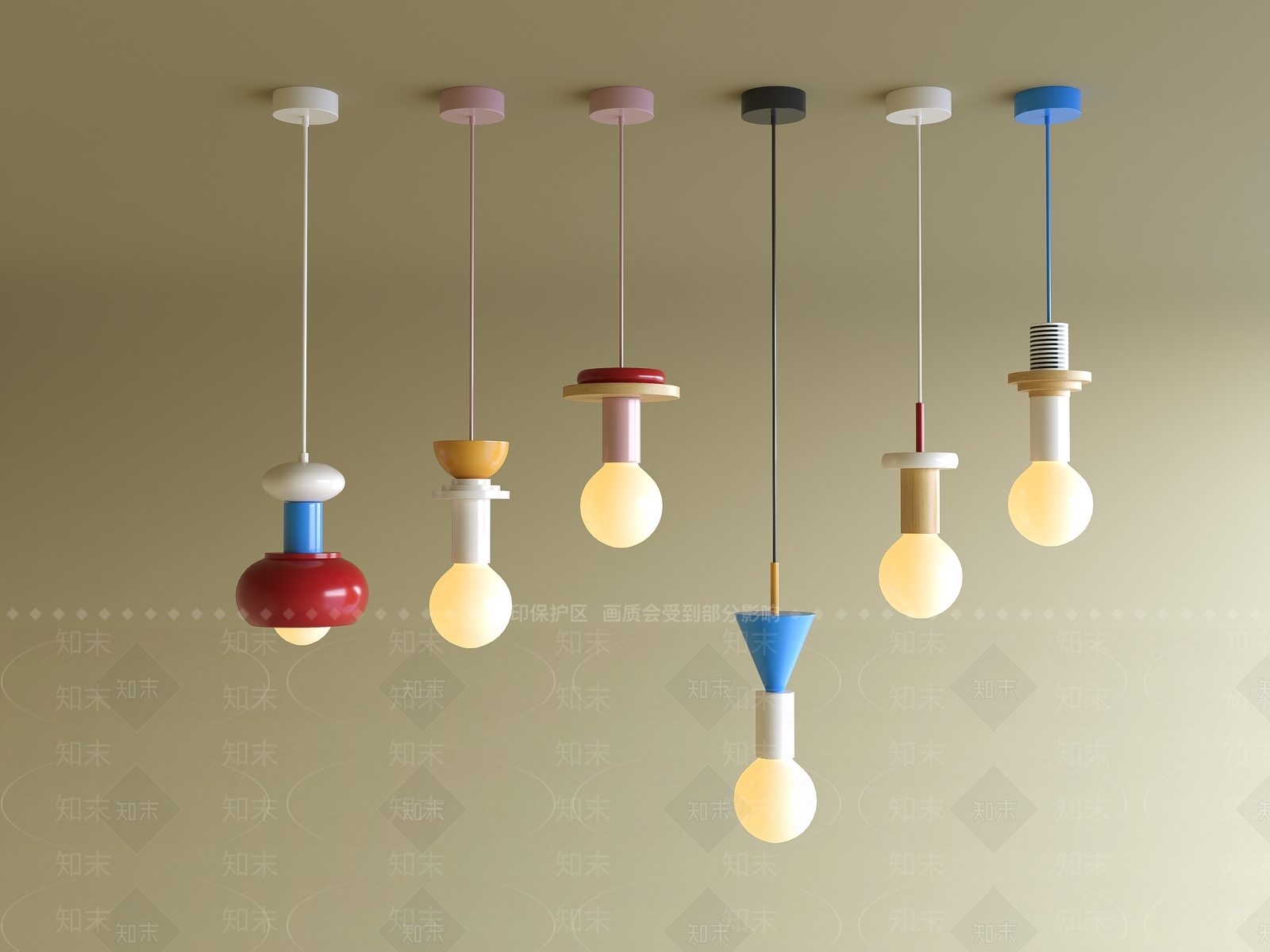 现代北欧小吊灯3D模型下载【ID:1195122769】