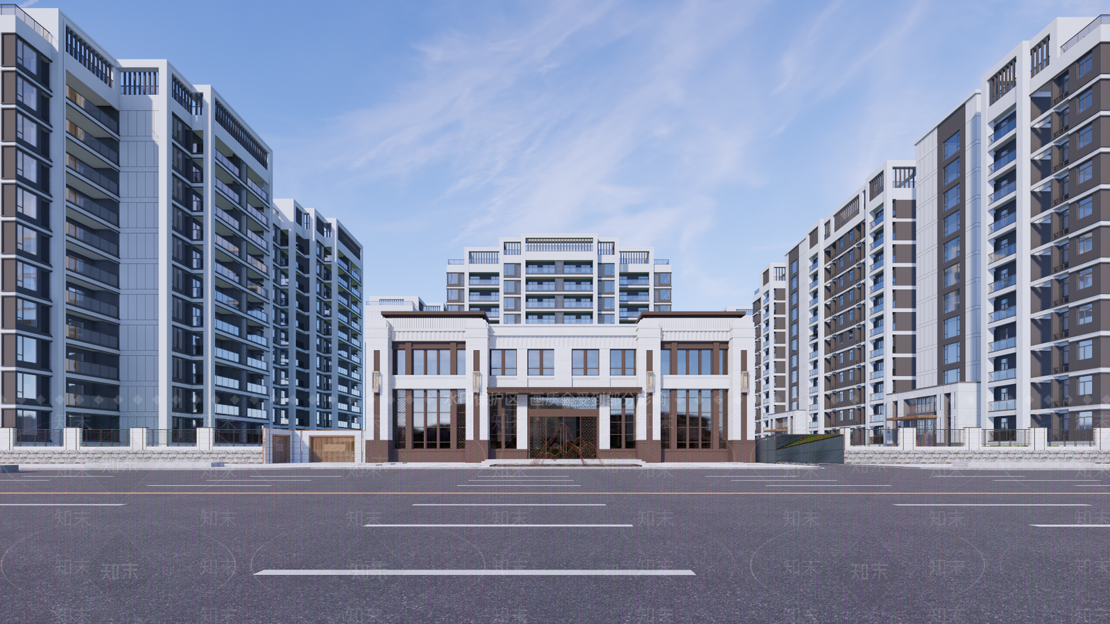 现代小区建筑SU模型下载【ID:1195124001】