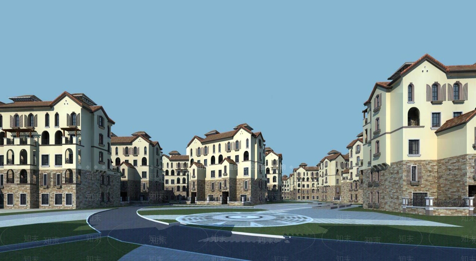 欧式高层住宅3D模型下载【ID:1195124352】
