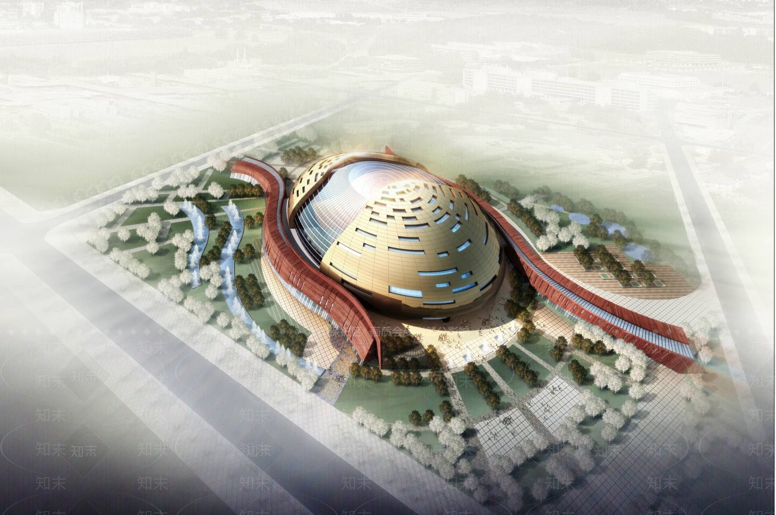 现代图书馆外观3D模型下载【ID:1195125064】