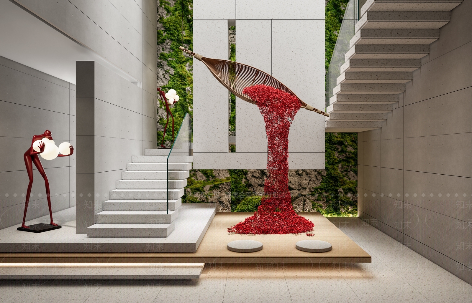 现代楼梯间3D模型下载【ID:1195125255】