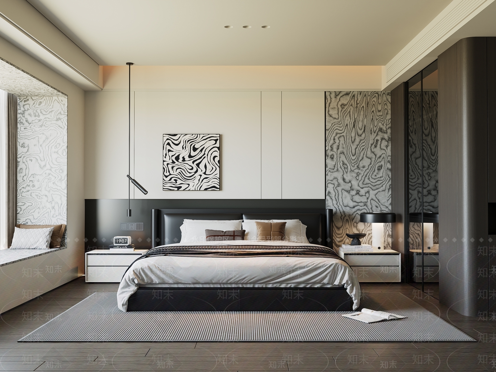 现代简约家居卧室3D模型下载【ID:1195125946】