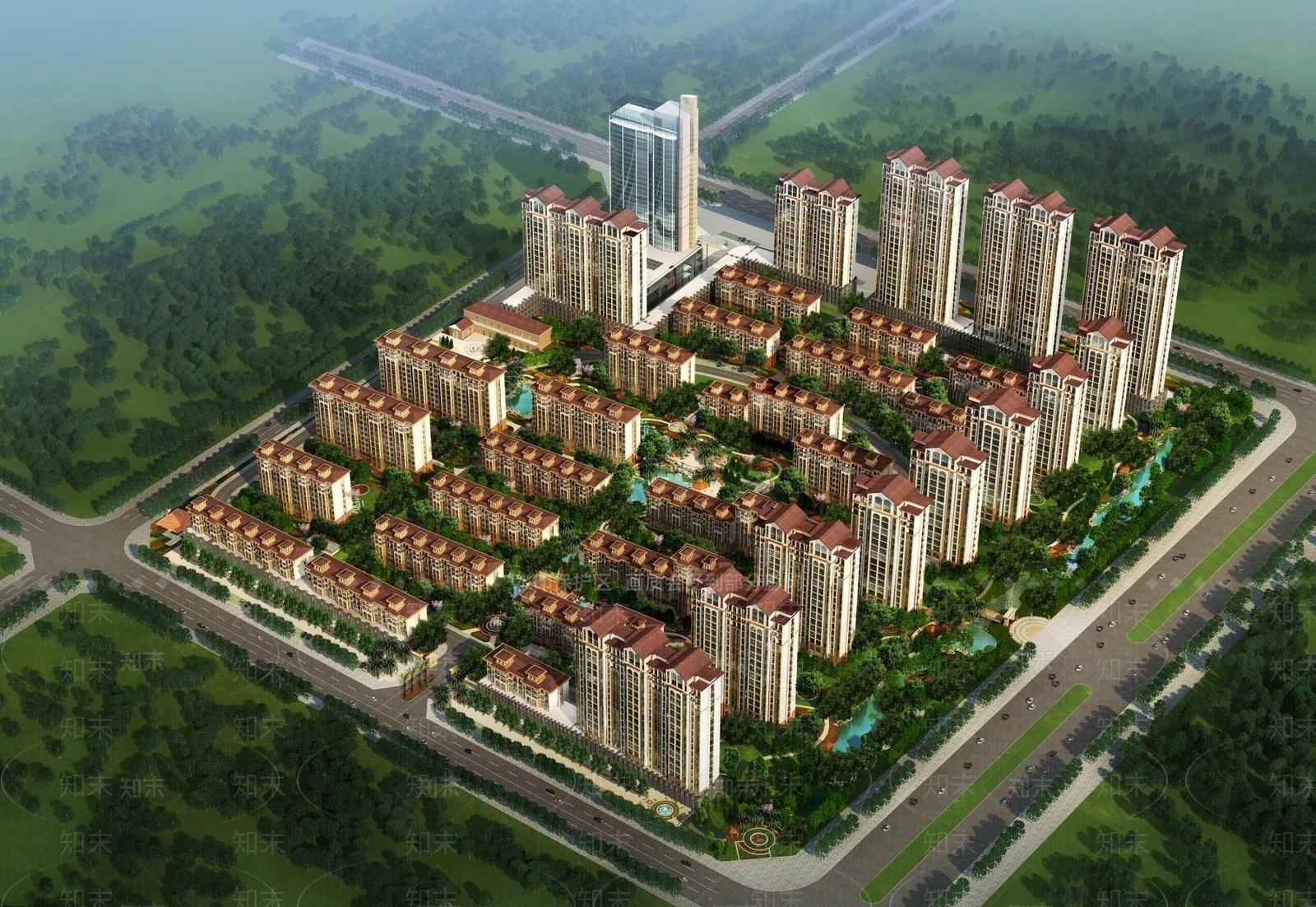 欧式别墅外观3D模型下载【ID:1195125902】