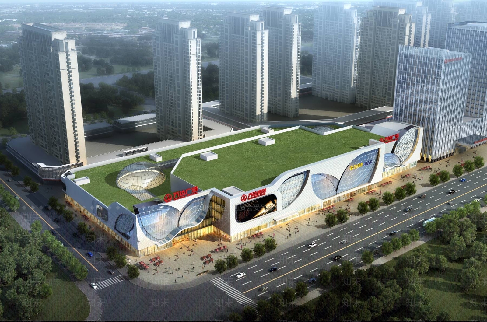 现代商场外观3D模型下载【ID:1195130305】