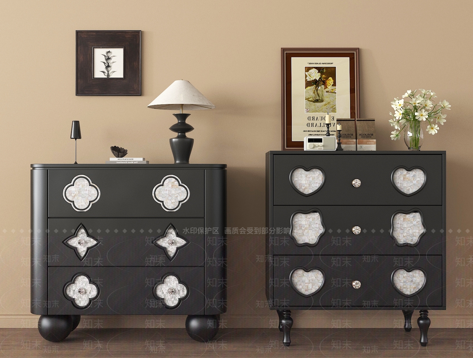 法式玄关柜3D模型下载【ID:1195130858】