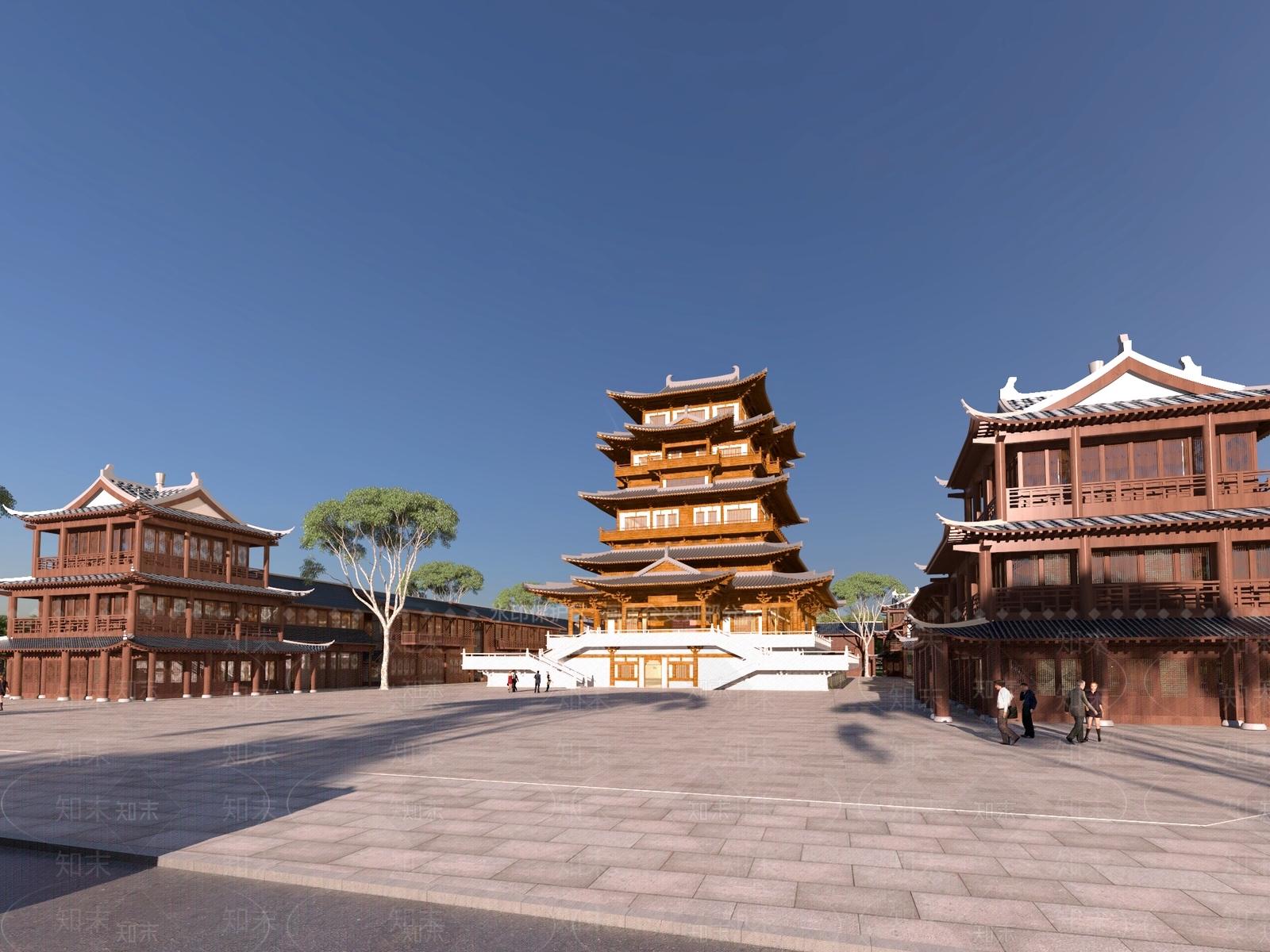 中式中古古建3D模型下载【ID:1195131489】