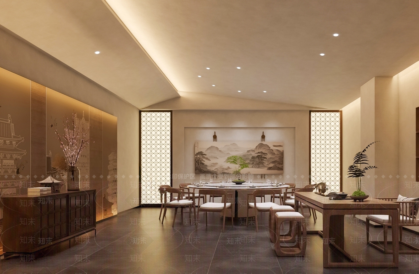 新中式中式包厢SU模型下载【ID:1195131726】