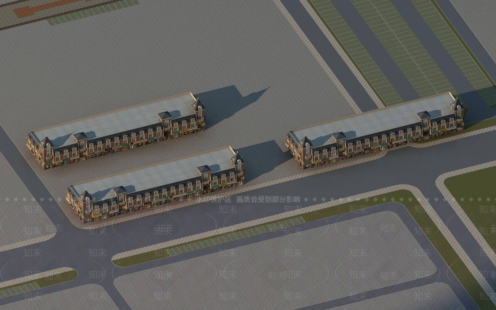 欧式商业街3D模型下载【ID:1195131957】
