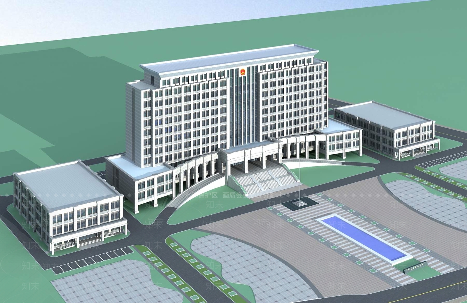 现代办公楼3D模型下载【ID:1195132656】