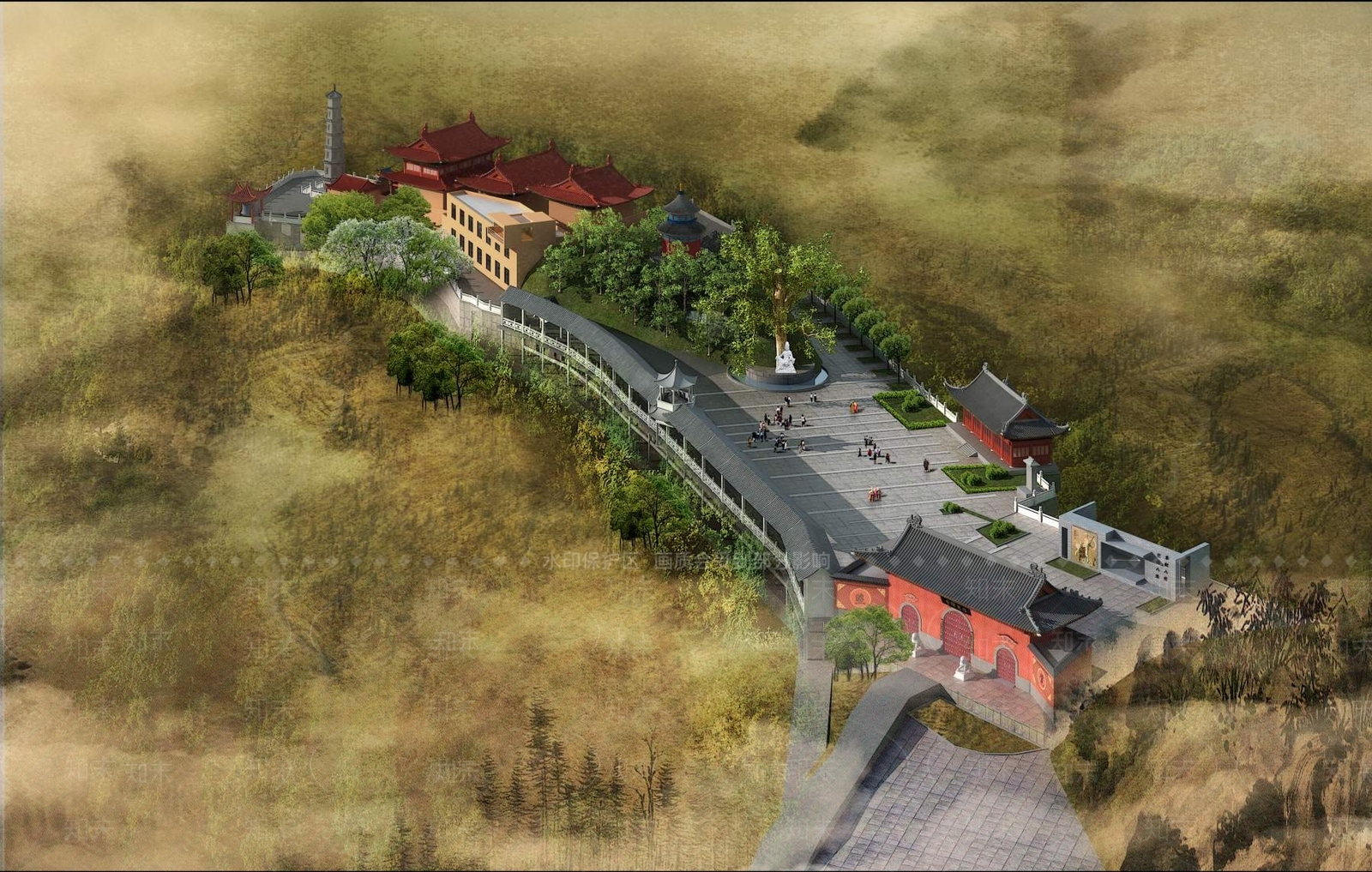 中式古建3D模型下载【ID:1195132979】