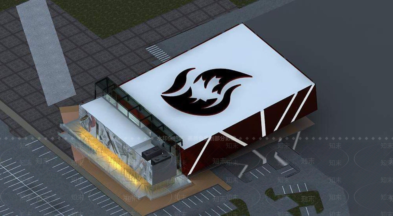 现代图书馆外观3D模型下载【ID:1195136539】
