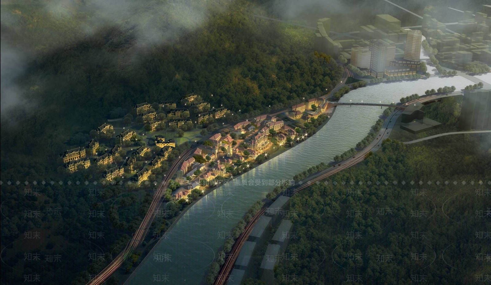 现代鸟瞰规划3D模型下载【ID:1195139457】