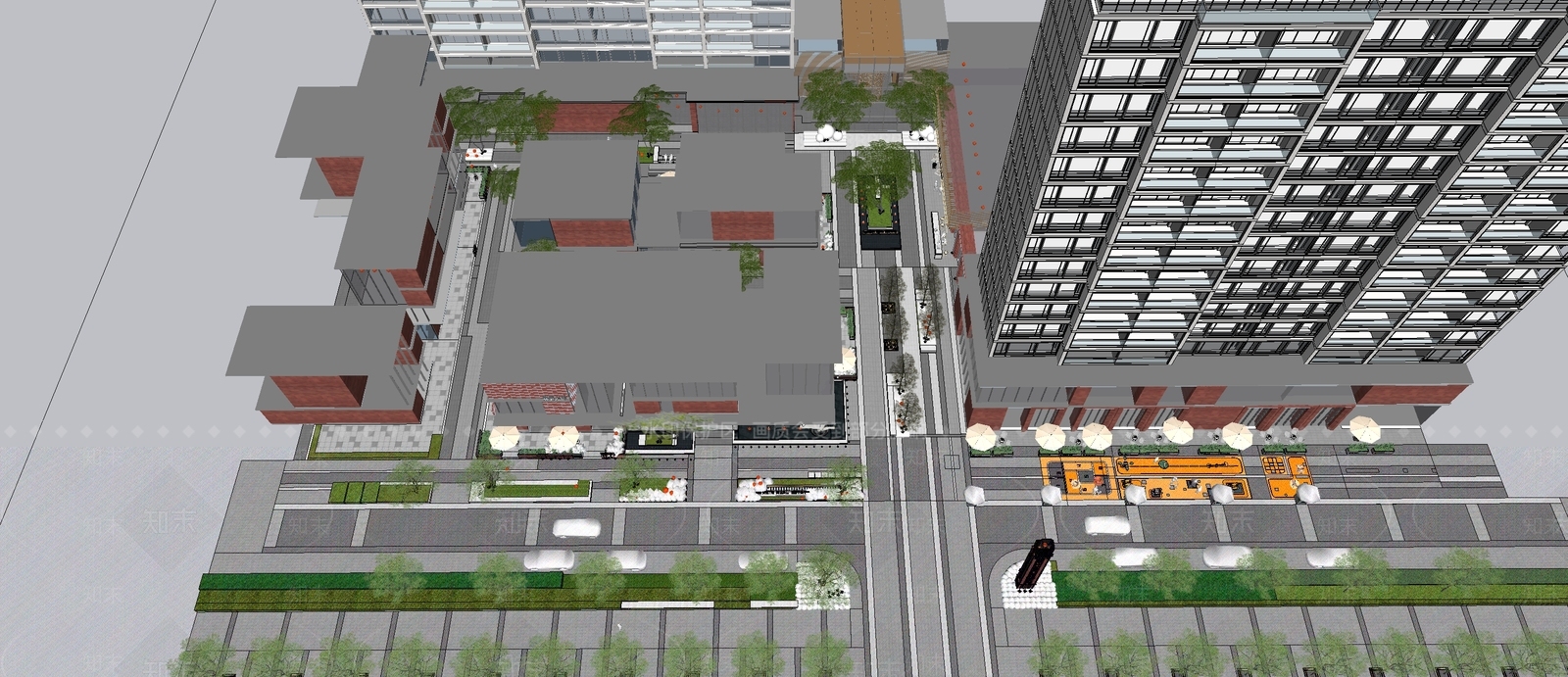 现代商业景观SU模型下载【ID:1195140378】