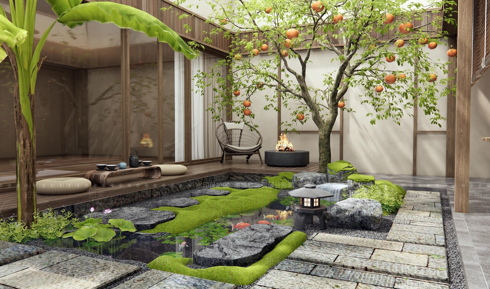 日式庭院3D模型下载【ID:1195140810】