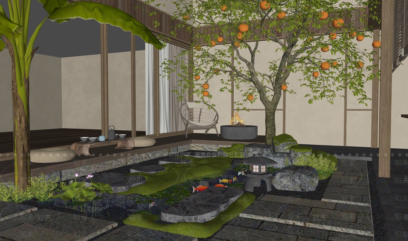 日式铺装SU模型下载【ID:1195140955】