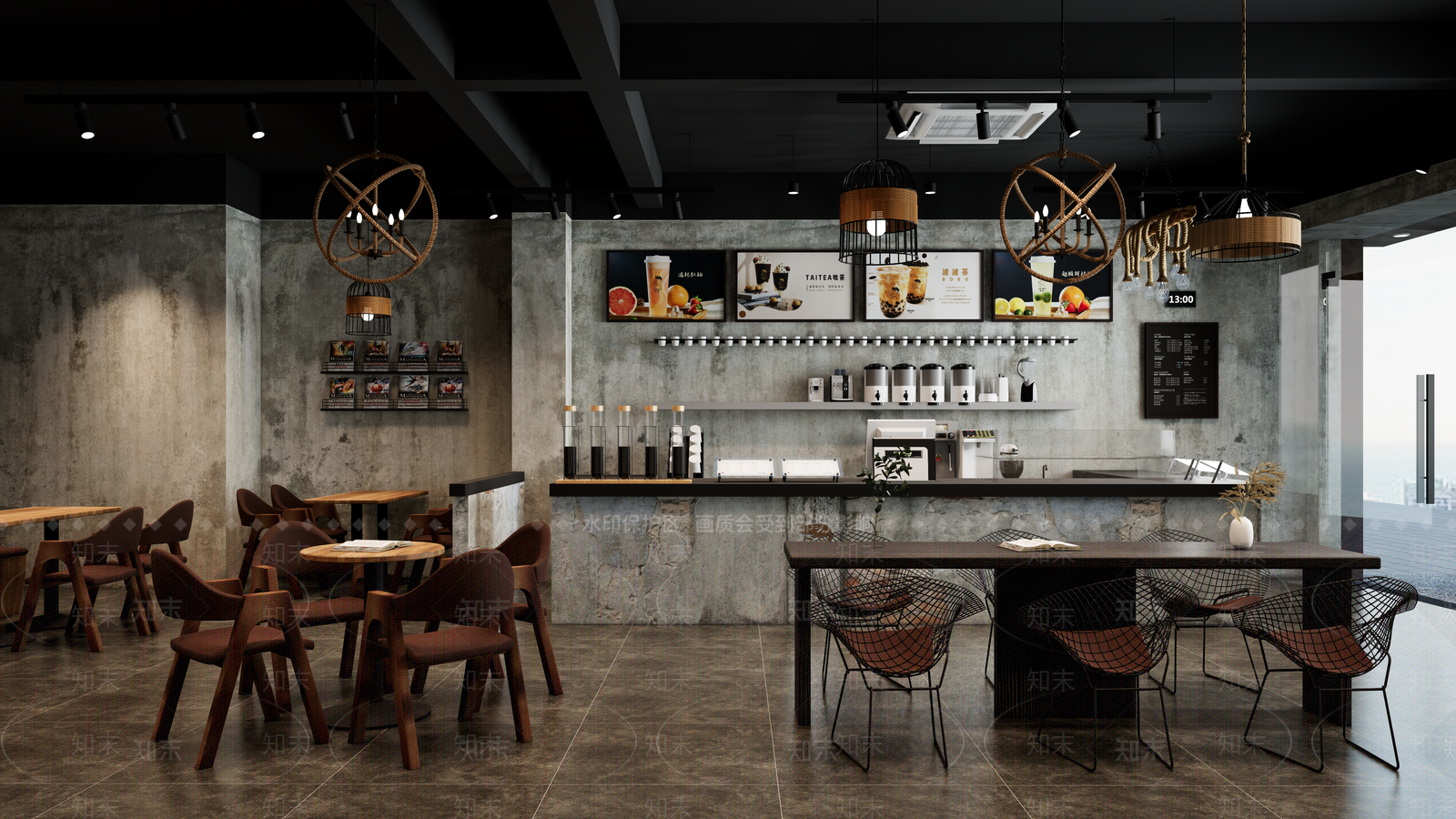 现代奶茶店SU模型下载【ID:1195142246】